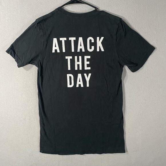 Alpha Forward Attack The Day Logo Short Sleeve Black T Shirt Womans Size Small - Picture 7 of 8